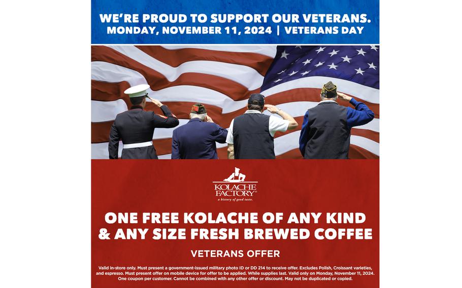 Discounts and freebies for Veterans Day 2025 Stars and Stripes
